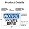 Signmission Private Drive OSHA Notice Sign, Plastic, 18in W x 12in L, 2PK OS-2PACK-NS-P-1218-L-17810 - alternate 4
